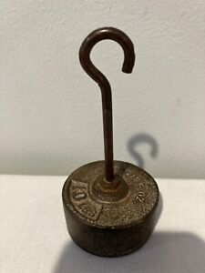 Vintage Hanging 1 Pound Scale Weight Counter Balance Cast Iron Hook