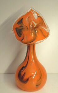 Jack In Pulpit Vase Glass Germany R Mishe Glash Tte Art Vintage Retro Rgh Orange