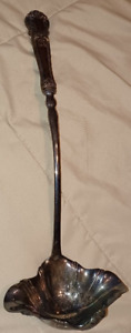 Sheffield England Web Sterling Silver Handle Long Punch Ladle Silverplate Bowl