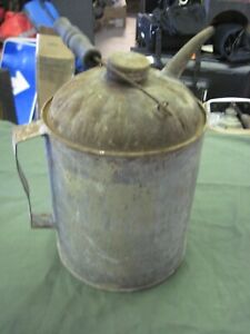 Antique Oil Can With Spout Built In 9 5 T X 7 W
