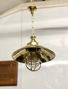 Vintage Style Chandelier Brass Metal Ceiling Pendant Light With Shade Lot Of 2