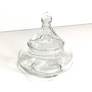 Apothecary Jar With Lid Small Candy Dish Covered Dish Teardrop Vgc
