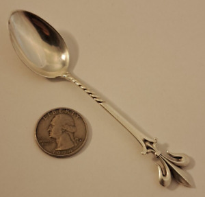 Antique Fleur De Lis Sterling Silver Demitasse Coffee Spoon By Howard Figural