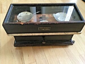 Antique Henry Troemner Apothecary Balance Scale Wood Marble Glass Class A