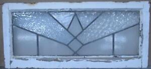 Old English Leaded Stained Glass Window Transom Clear Geometric 32 1 4 X 14 3 4