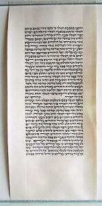 Torah Scroll Fragment Manuscript Vellum Antique Bible 8 By 18 5 Inches