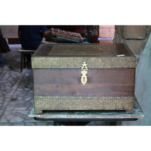 Indian Vintage Wooden Box Old Wooden Crate With Lid Antique Keepsake Box Sandook