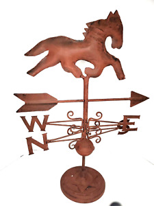 Cast Iron Horse Weather Vane Rustic 20 In Farm Garden Base Barn Decorative