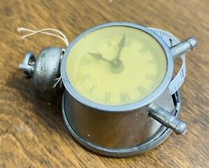 Antique Metal Celluloid Alarm Clock Tape Measure Figural 1 75 