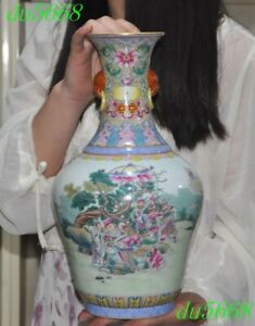 13 Wucai Porcelain Enamel Character Portrait Zun Cup Bottle Pot Vase Jar Statue