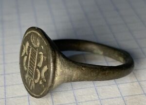 Medieval Ring Seal Ancient Bronze Ring Authentic Medieval Artifact