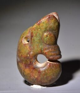 2 2 Chinese Hongshan Culture Old Jade Carving Pig Dragon Hook Statue Pendant
