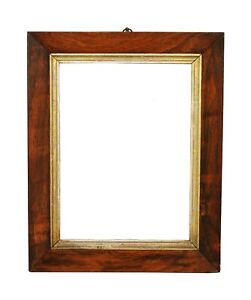 Antique Rosewood Picture Frame With Original Wavy Glass Circa 1840