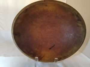 Primitive Large Unmarked Wood Dough Mixing Chopping Vegetable Treenware Bowl Vtg