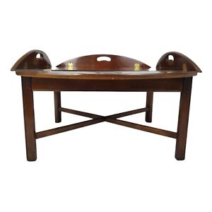 Vintage Lane Drop Leaf Coffee Table Butler Tray Top Solid Cherry Chippendale