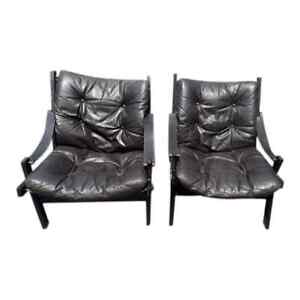 Pair Of 1970s Leather Arm Chairs