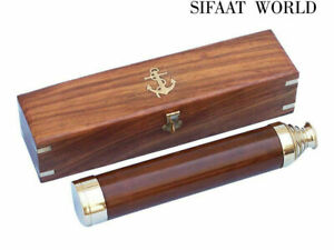 25 Deluxe Class Solid Brass Wood Admiral S Spyglass Telescope Cyber Monday Gift