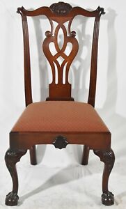 Baker Colonial Williamsburg Mahogany Dining Side Chair Ball Claw Feet