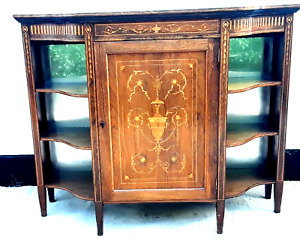An Edwardian Rosewood Credenza With Neoclassical Inlay Panelled Central Cupboard