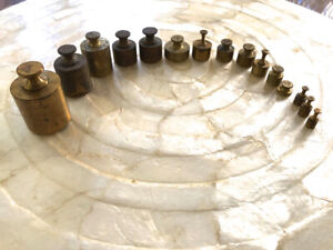 Brass Scale Weights 15 Total