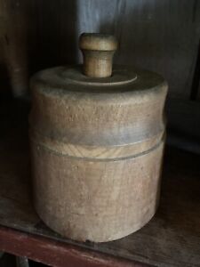Primitive Antique Large Wooden Old Butter Mold Nice Patina