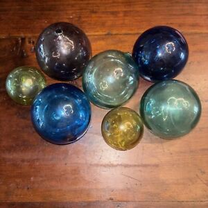 Authentic Japanese Glass Floats Ball Buoy 3 And 2 25 Diameter Balls