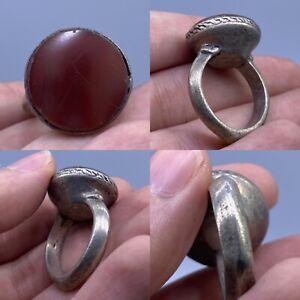 Unique Silver Agate Stone Old Islamic Beautiful Ring