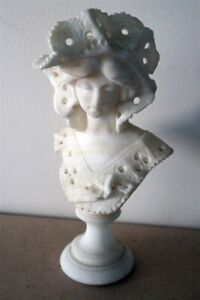 Art Deco Italian White Marble 9 Female Bust Sculpture C1920