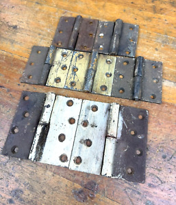7 Vintage Door Hinges 5 Matching 3 X 3 2 Matching 4 X 4 Old Door Hardware