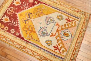 Antique Turkish Oushak Prayer Rug Size 3 3 X4 8 