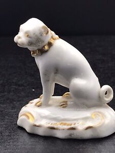 Derby Porcelain Pug Dog Figurine Circa 1790 1820 Blanc De Chine Style Antique