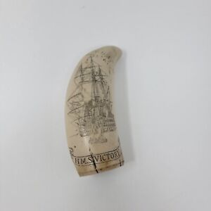 Reproduction Scrimshaw Whales Tooth Walrus Tooth Horatio Nelson 6 1 4 H