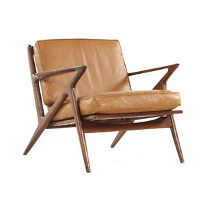 Poul Jensen For Selig Mid Century Danish Walnut Z Lounge Chair