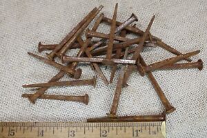 Old 2 1 2 Square 25 Nails Button Rose Head Round Domed Rustic Vintage Rusty