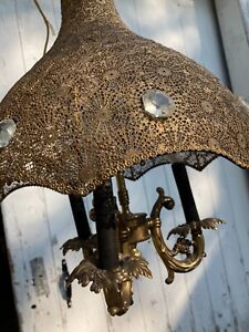 Early 1900s Brass Victorian Ceiling Light