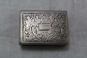 Antique Indian Engraved Handmade Box 925 Sterling Silver Trinket Box