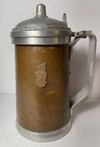 Handcrafted Hammered Copper Stein Cornell U Fraternity Arts Crafts Style