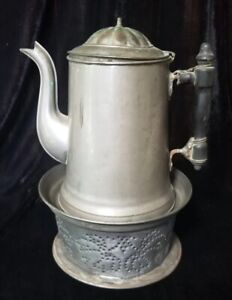 Antique Tin Teapot Stove Rome Ny Usa Coffee Kettle Burner Camping Hobo Farm