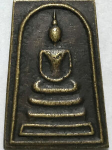 Phra Somdej Lp Prom Rare Old Thai Buddha Amulet Pendant Magic Ancien Idol 648