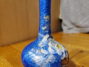 Japanese Ginbari Cloisonne Meiji Era Vase Signed By Hattori Tadasabur 