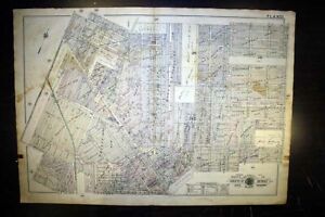 Antique Detroit Plat Map Grand River Ave Linwood Plymouth Joy Broad Street 1918