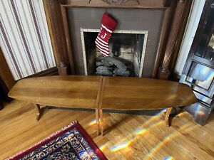 Vintage Drexel Walnut 2 Piece Surfboard Coffee Or End Table Rare Exc Condition