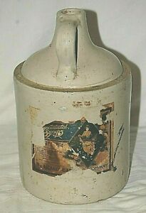 Antique Primitive Red Wing Stoneware Ginger Ale Jug Rws Co Crock Art Pottery Ad