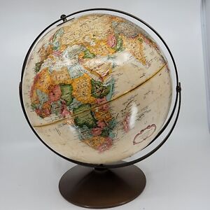Vintage 1990 12 Raised Relief Rotating Globe Replogle World Classic Series Usa
