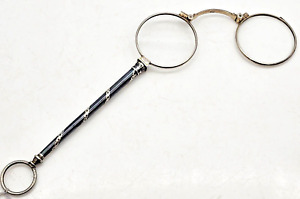 Antique Edwarian Sterling Silver Niello Enamel Opera Glasses C1890