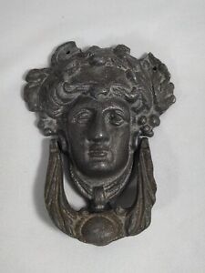 Vintage Greek Goddess Doorknocker Cassia Medusa Pewter Salvage Door Knocker