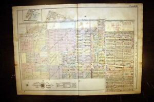 Antique Detroit Plat Map Woodward Ave Fenkell Glendale Cortland United Rr 1918