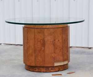 16 5 Tall Exotic Ed Wormley Dunbar Burl Olive Accent Table Mid Century Modern