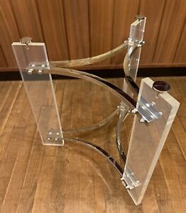 Vtg Mcm Charles Hollis Jones Lucite And Chrome Side End Accent Table Base Only
