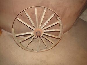 Vintage Wood Spoke Wagon Wheel Primitive 26 Round Decore Parts Broken